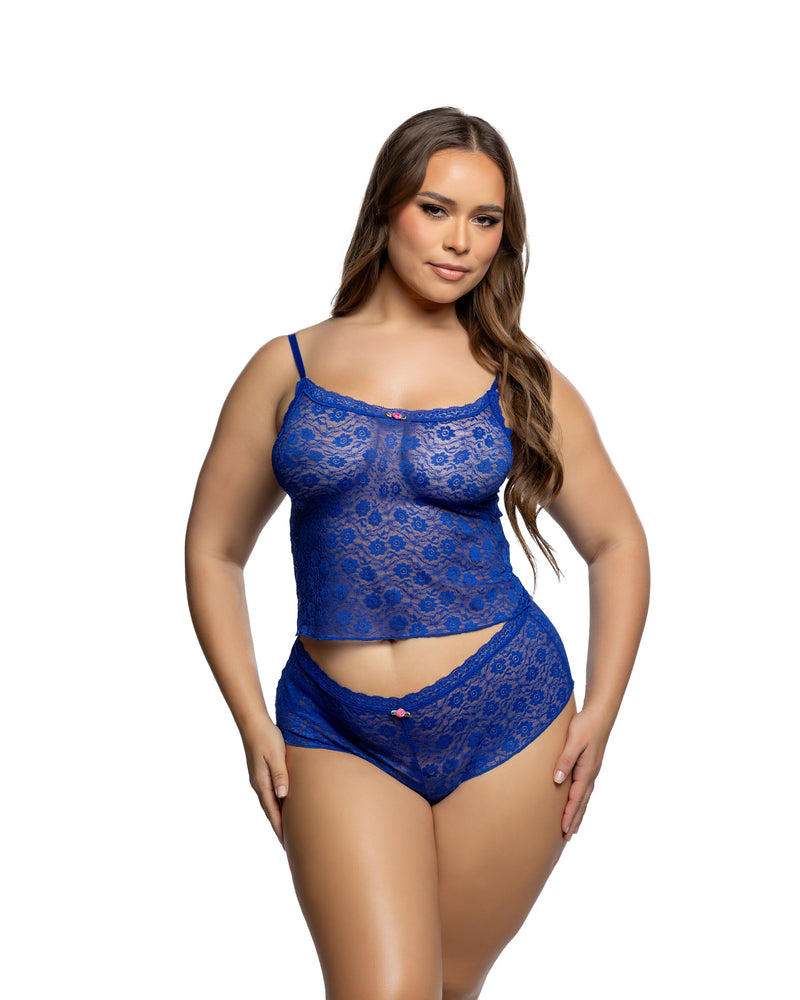 LI1075 - Infinite Lace Teddy - Blue / L/XL - image 1