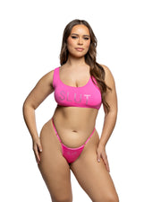 LI1082 - Sporty Crop Top - Hot Pink / L/XL - image 1