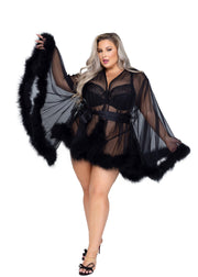 LI531 - Hollywood Glam Luxury Mini Robe - Baby Pink / O/S - image 1