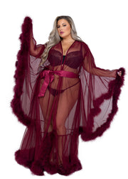 LI532 - Hollywood Glam Luxury Robe - Black / O/S - image 2