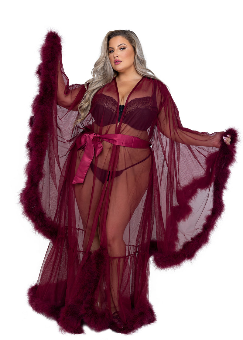 LI532 - Hollywood Glam Luxury Robe - Black / O/S - image 2