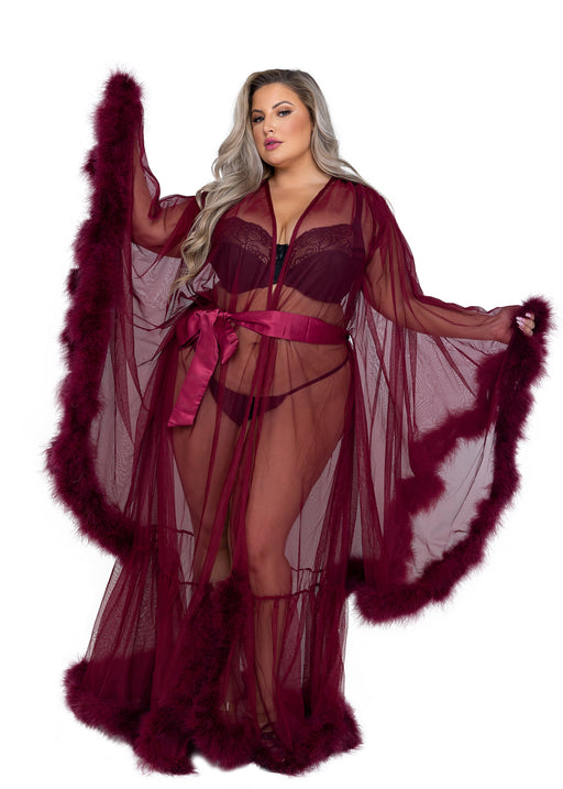 LI532 - Hollywood Glam Luxury Robe - Black / O/S - image 2