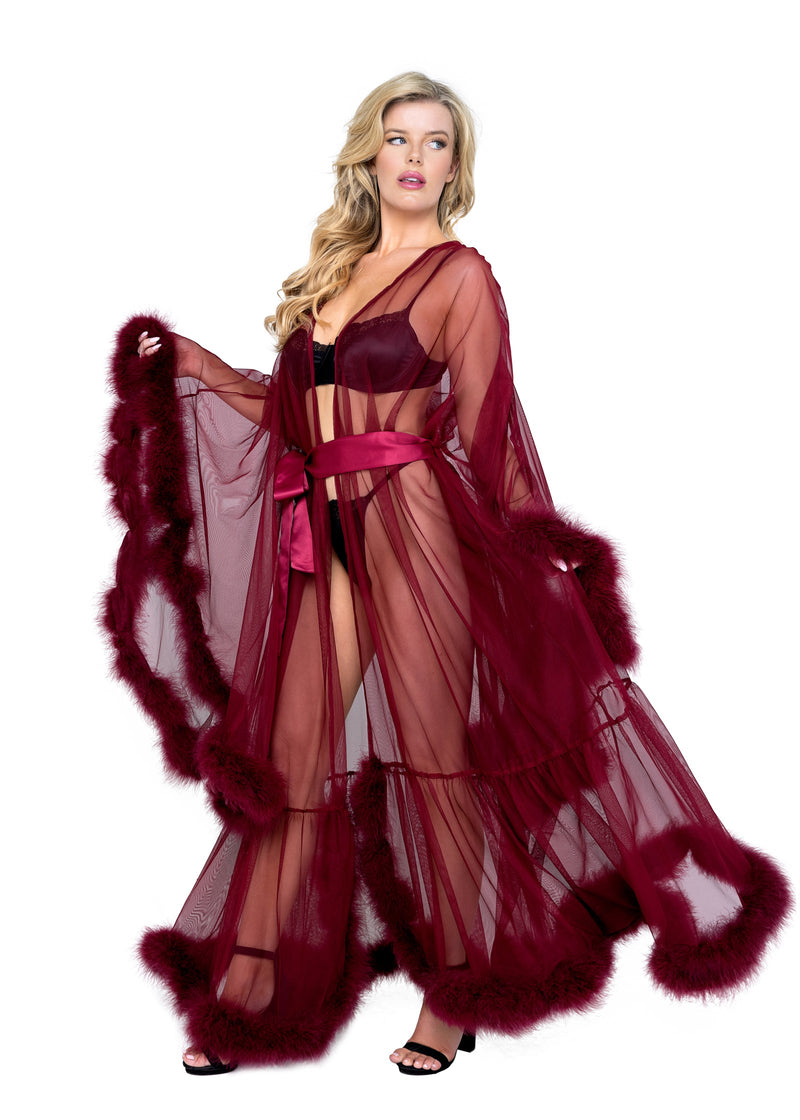 LI532 - Hollywood Glam Luxury Robe - Black / O/S - image 4