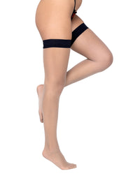 LI539 - Colored Stay up Stockings - Black / O/S - image 3