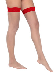 LI539 - Colored Stay up Stockings - Black / O/S - image 5