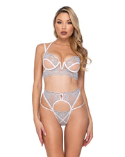 LI632 - Snow Queen 2-Piece Pom Pom Short Set - Blue/White / L - image 1