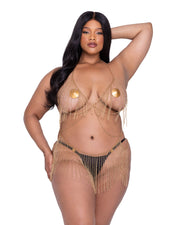 LI645 - Fringe Fetish Body Chain - Gold / L/XL - image 2