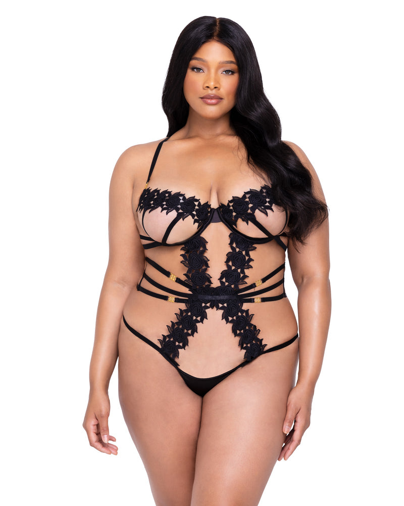 LI646 - Ebony Rose Teddy - Black / L - image 2
