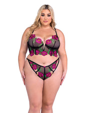 LI682 - Peony Paradise 2-Piece Bra Set - Black/Multi / L - image 2