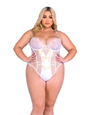 LI687 - Peony Paradise Bridal Teddy - White/Gold / L - image 2