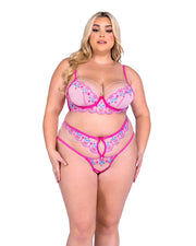 LI696 - Sultry Siren 2-Piece Bra Set - Pink/Multi / L - image 2