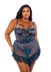 LI707 - Eden Babydoll 2-Piece Set - Teal / L - image 2