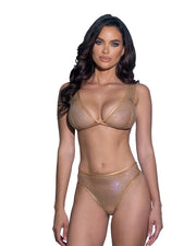 LI754 - Think Sparkle Rhinestone Bralette 2pc Set - Neon Green / L/XL - image 2