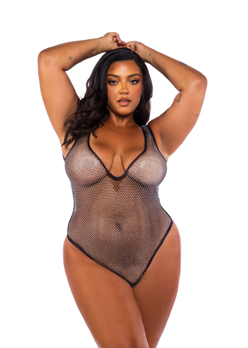 LI755 - Think Pink Rhinestone Teddy - Black / L/XL - image 1