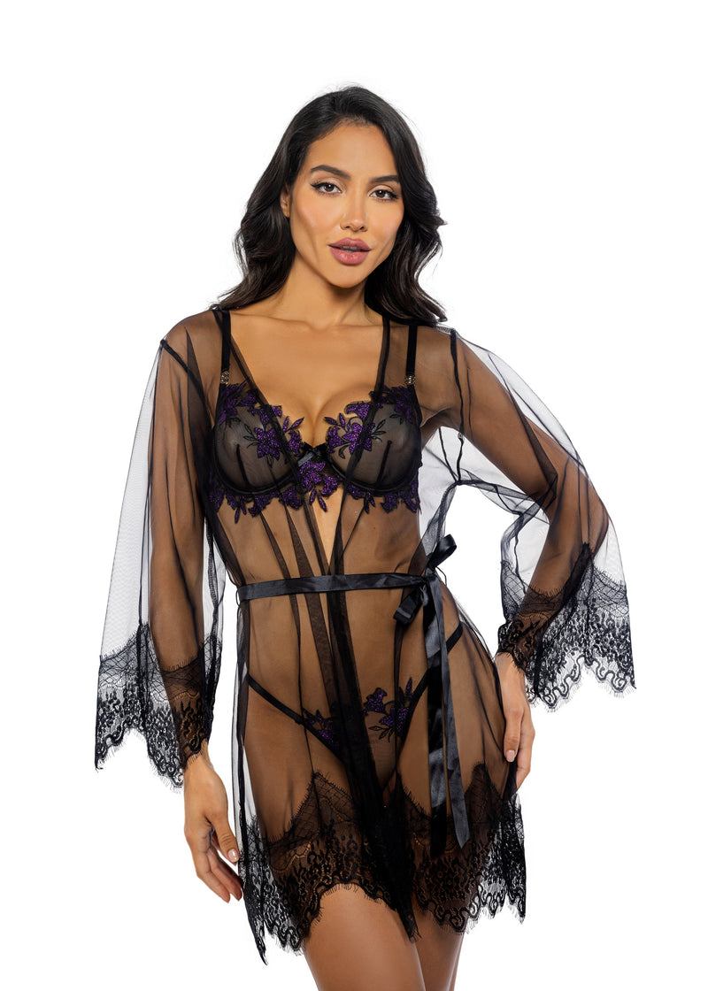 LI767 - Daydream Mini Robe - Black / One size - image 1