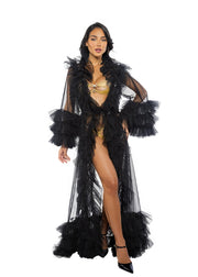 LI770 - Voguish Glam Luxury Robe - Black / One size - image 1