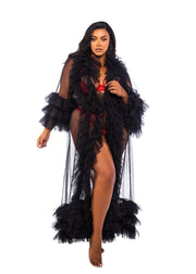 LI770 - Voguish Glam Luxury Robe - Black / One size - image 2