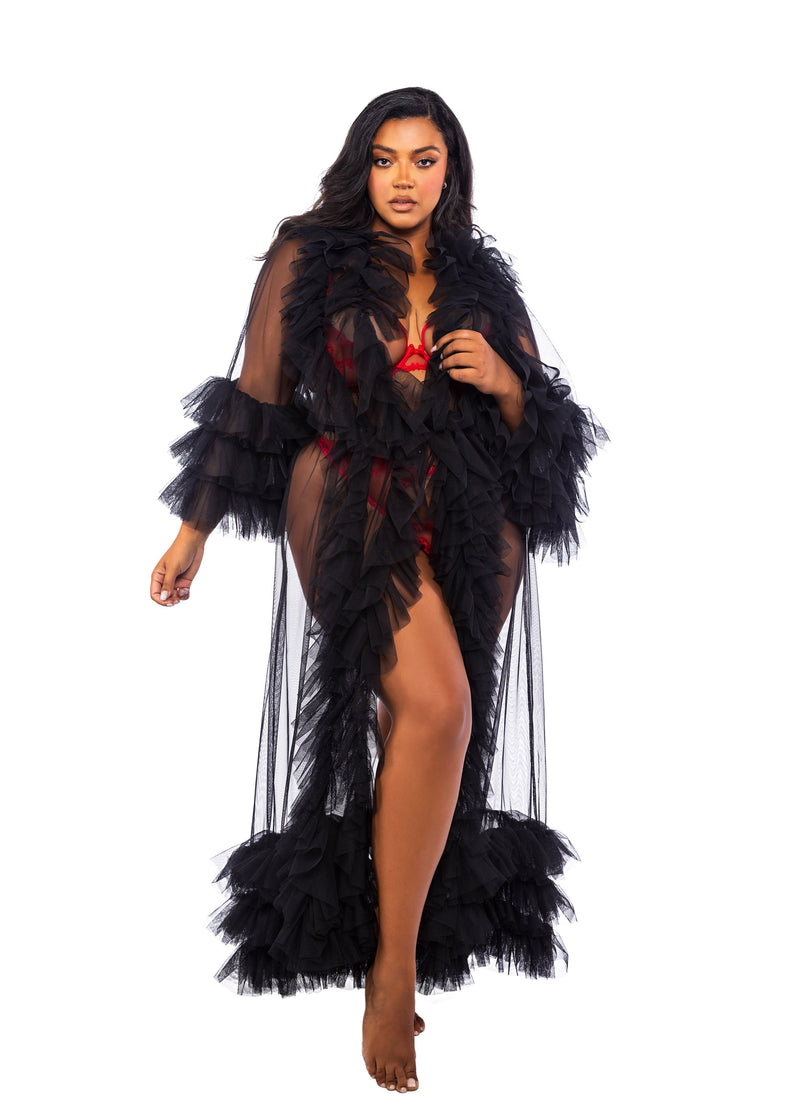 LI770 - Voguish Glam Luxury Robe - Black / One size - image 2
