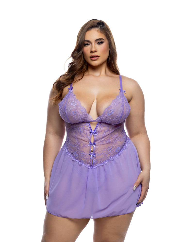 LI810 - Paradise Dream Babydoll 2pc Set - Baby Blue / L/XL - image 2