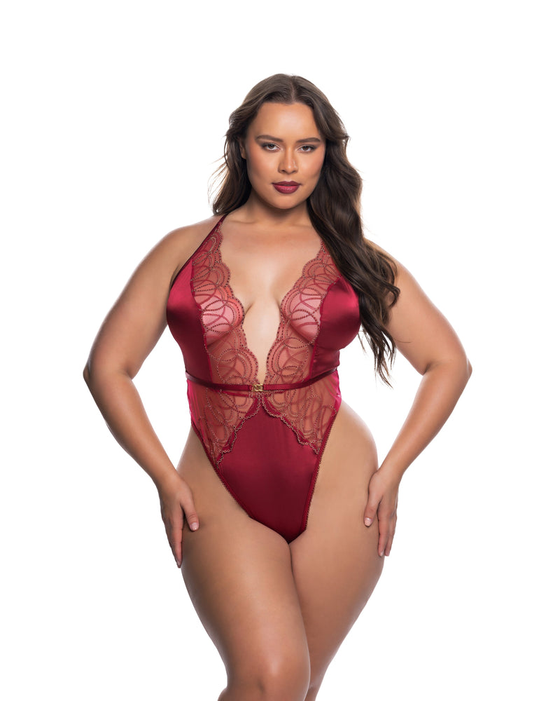 LI834 - Beaded Belle Teddy - Wine/Gold / L - image 1