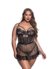 LI839 - Eden Babydoll 2-Piece Set - Black / L - image 1