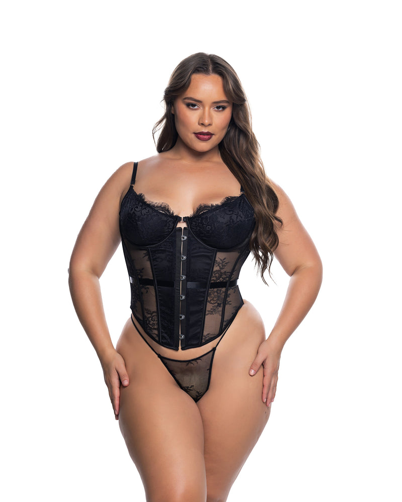 LI853 - Essentials Lace Corset - Black / L - image 1