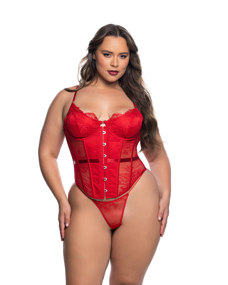 LI853 - Essentials Lace Corset - Black / L - image 2