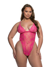 LI862 - Lace Essentials Teddy - Pink / L/XL - image 1