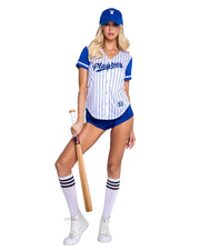 PB159 - 3PC Playboy Baseball Homerun Hottie - White/Blue / L - image 1