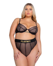 PBLI119 - Playboy Cage 2-Piece Set - Black/Gold / 1XL - image 1