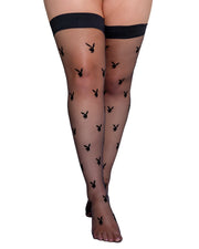 PBLI122 - Playboy Bunny Noir Stockings - Black / O/S - image 2