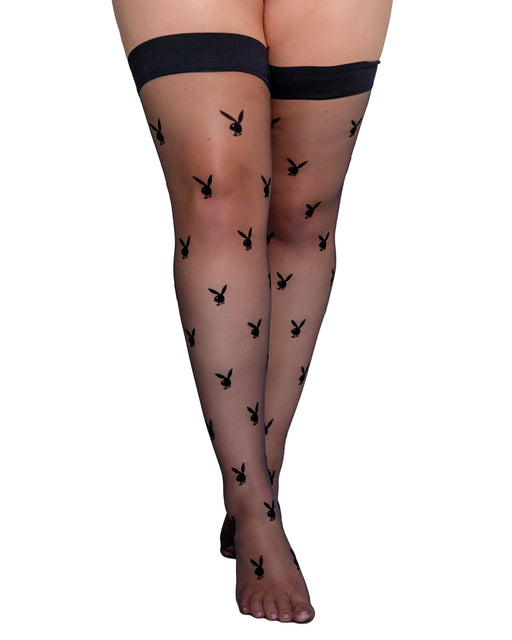 PBLI122 - Playboy Bunny Noir Stockings - Black / O/S - image 2