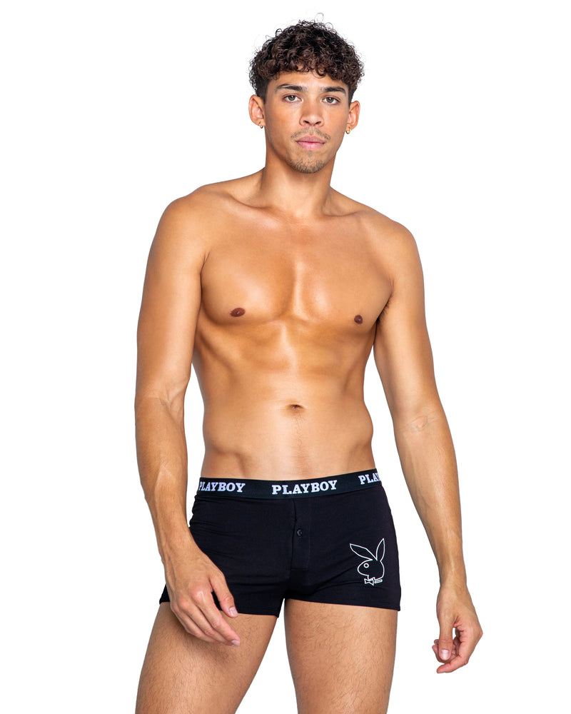 PBLI142 - Playboy Mens Tuxedo Modal Boxer Briefs - Black/Red / L - image 1