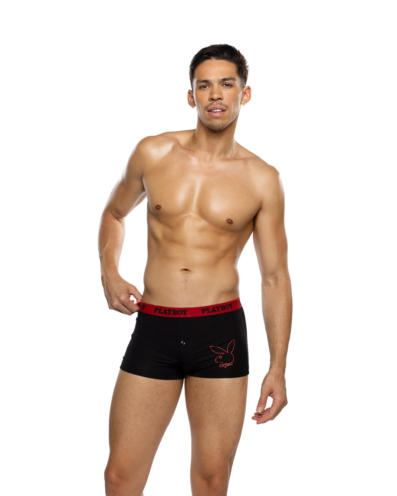 PBLI142 - Playboy Mens Tuxedo Modal Boxer Briefs - Black/Red / L - image 2