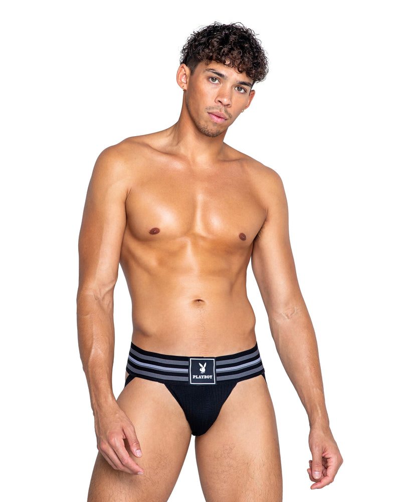 PBLI145 - Playboy Mens Locker Room Classic Jock - Black / L - image 1