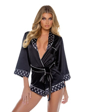 PBLI151 - Playboy Bunny Smoke Lounge Romper - Black / Large - image 1