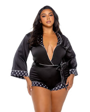 PBLI151 - Playboy Bunny Smoke Lounge Romper - Black / Large - image 2