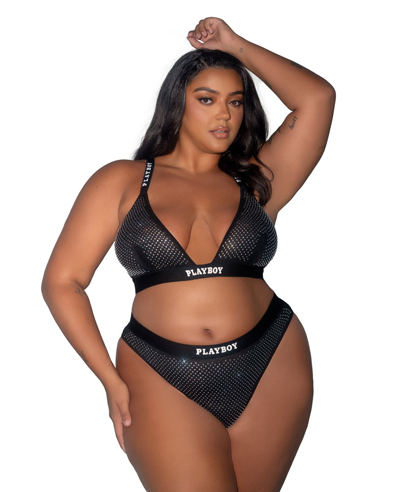 PBLI159 - Playboy Disco Fever 2pc Set - Black / Large - image 2