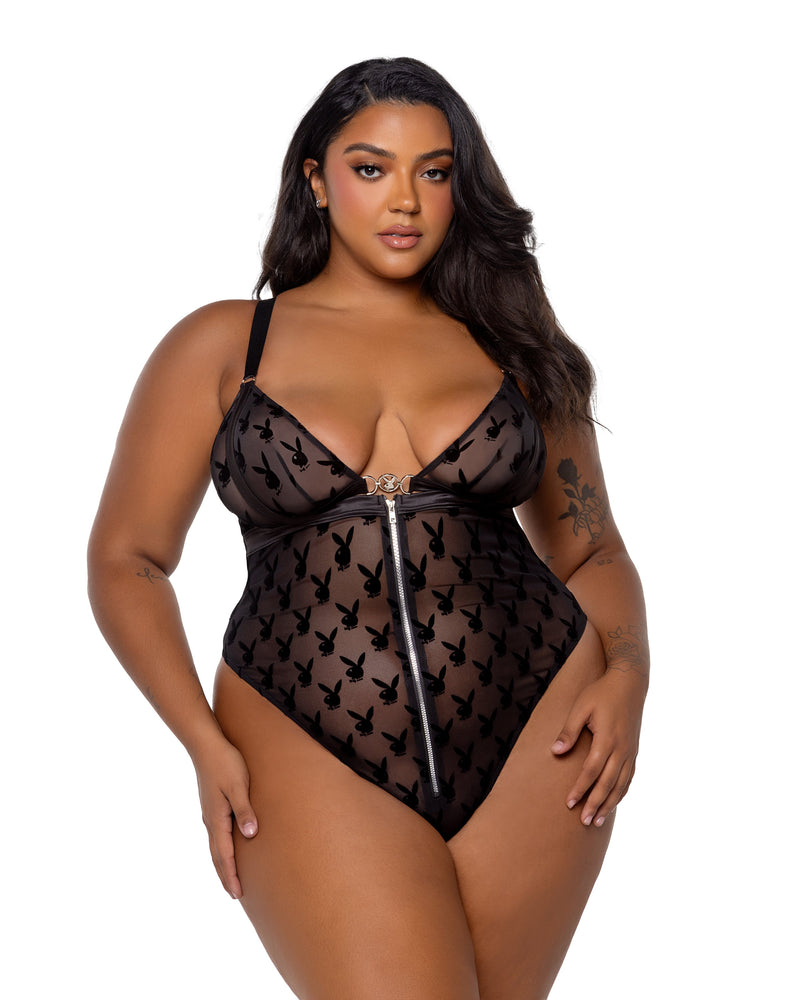PBLI163 - Playboy Bunny Charm Teddy - Black / Large - image 2