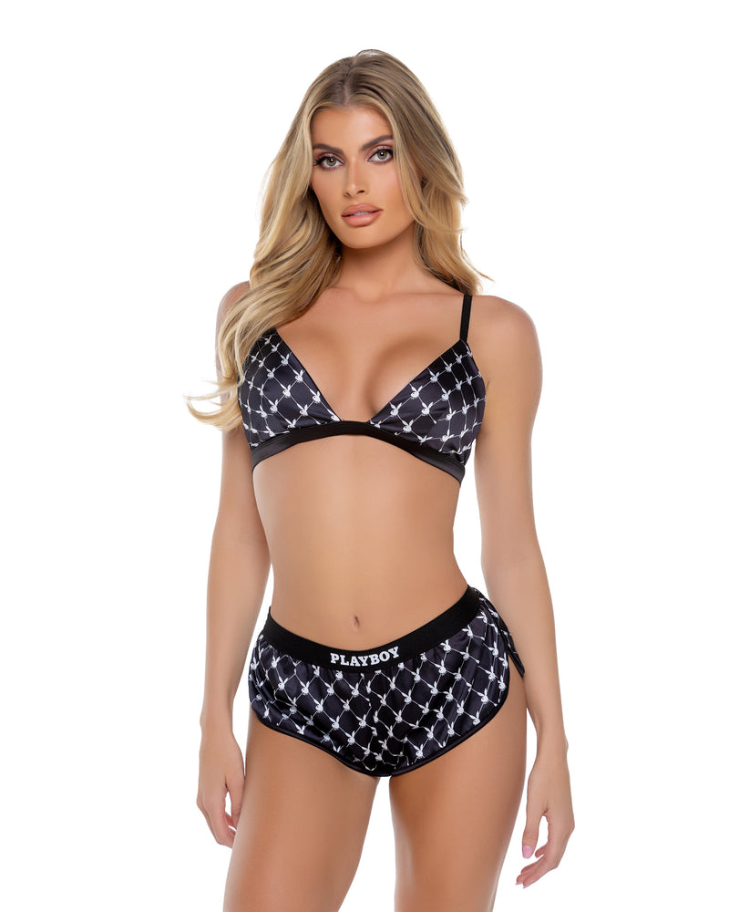 PBLI165 - Playboy Bunny Smoke Lounge 2pc Set - Black / Large - image 1