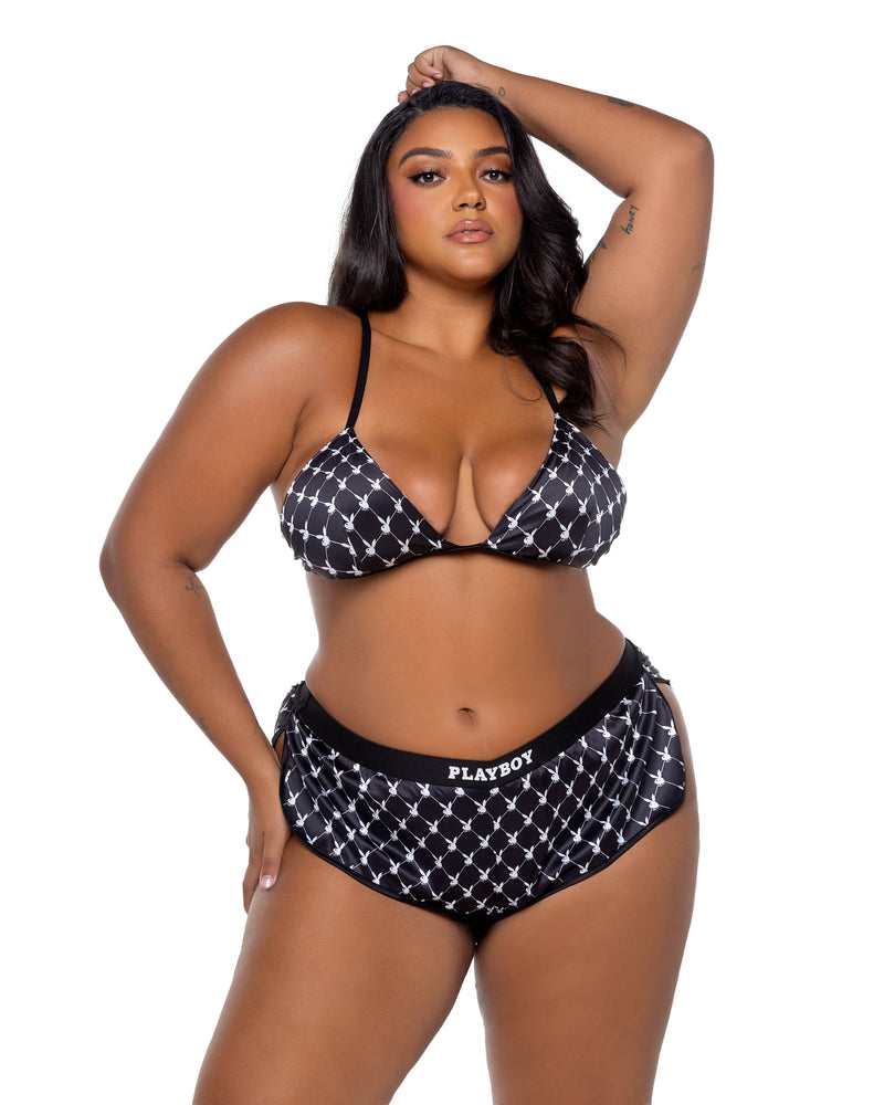PBLI165 - Playboy Bunny Smoke Lounge 2pc Set - Black / Large - image 2