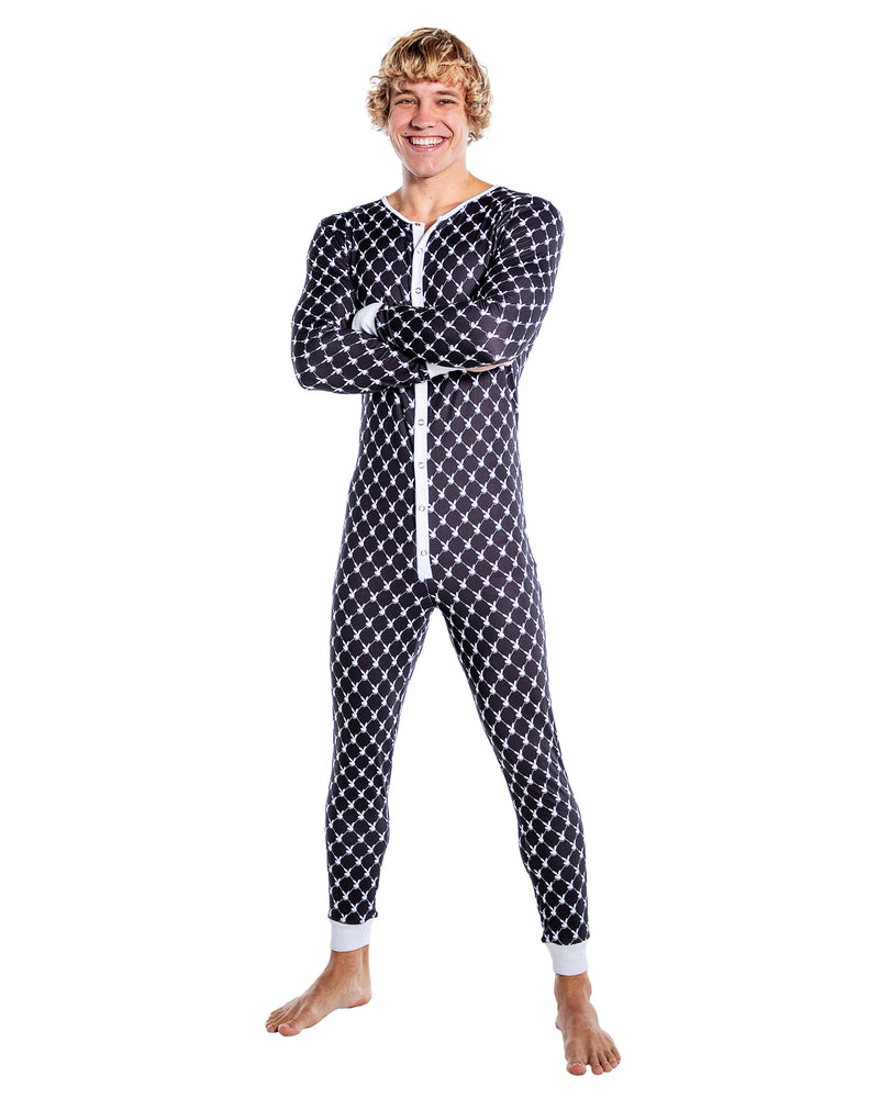 PBLI171 - Playboy Mens Bunny Cozy Lounge Union Suit - Black / Large - image 1