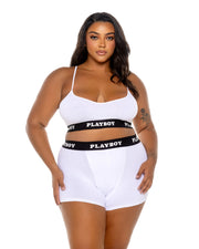 PBLI172 - Playboy Bunny Sport Lounge Bralette 2pc Set - Black / Large - image 2