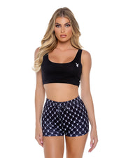 PBLI175 - Playboy Bunny Slumber Lounge 2pc Set - Black / L/XL - image 1
