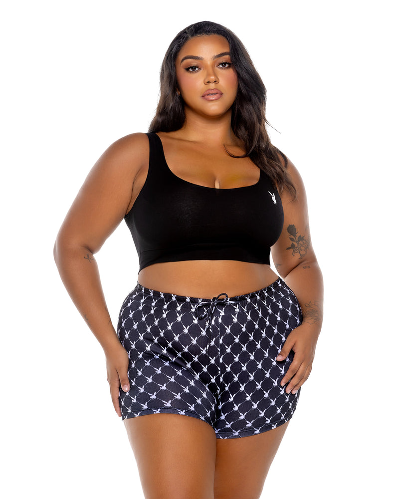 PBLI175 - Playboy Bunny Slumber Lounge 2pc Set - Black / L/XL - image 2