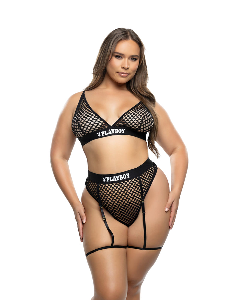 PBLI193 - Erotic Bunny 2pc Set - Black / L/XL - image 1