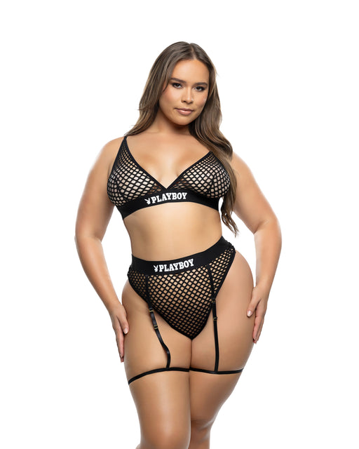 PBLI193 - Erotic Bunny 2pc Set - Black / L/XL - image 1