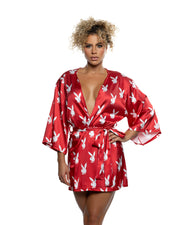 PBLI196 - Chill Bunny Robe - Black/White / O/S - image 4