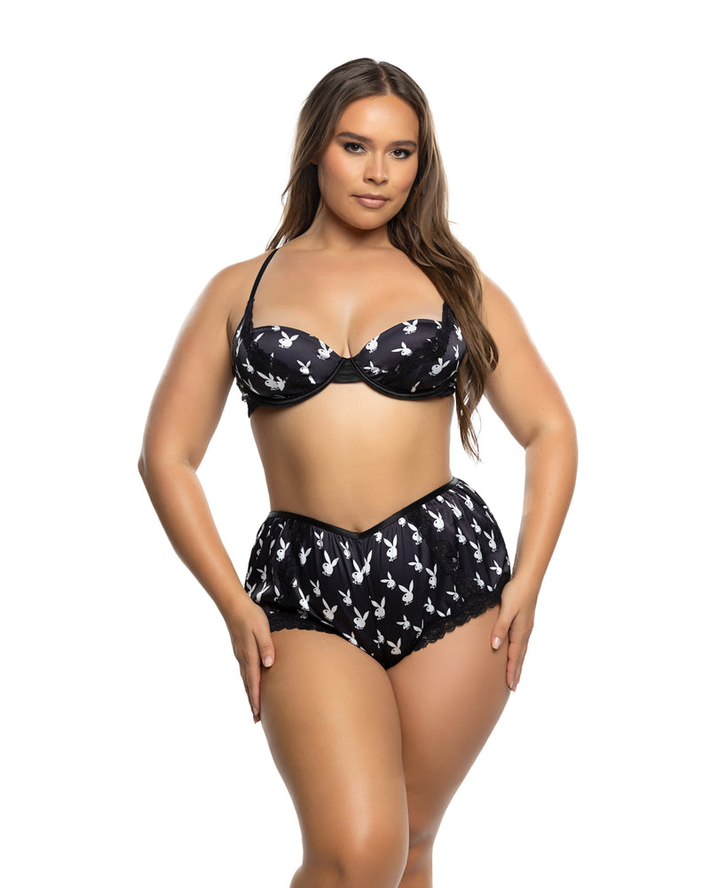PBLI197 - Lounge Bunny 2pc Short Set - Black/White / L - image 2