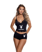 PBLI199 - Cheeky Bunny 2pc Lounge Cami Set - Black / L/XL - image 1
